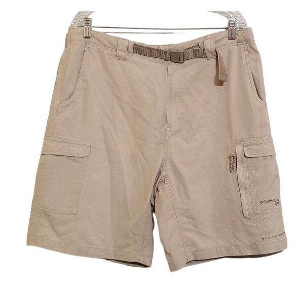 Columbia GRT Cargo Shorts Mens Large Khaki Pockets Outdoors Hiking Fishing - Picture 2 of 11